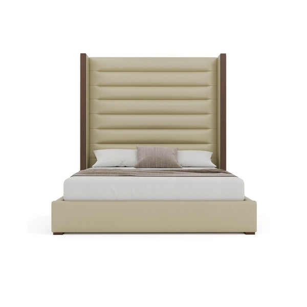 Nativa Interiors Irenne Horizontal Channel Tufted Upholstered Bed Cream  Bed-irenne-hc-hi-kn-vin-cream
