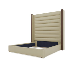 Nativa Interiors Irenne Horizontal Channel Tufted Upholstered Bed Cream  Bed-irenne-hc-hi-kn-vin-cream