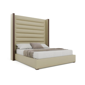 Nativa Interiors Irenne Horizontal Channel Tufted Upholstered Bed Cream  Bed-irenne-hc-hi-kn-vin-cream