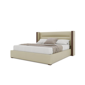 Nativa Interiors Irenne Horizontal Channel Tufted Upholstered Bed Cream  Bed-irenne-hc-low-ca-vin-cream