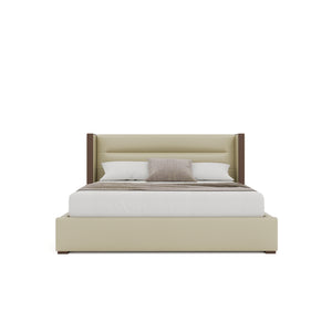 Nativa Interiors Irenne Horizontal Channel Tufted Upholstered Bed Cream  Bed-irenne-hc-low-ca-vin-cream