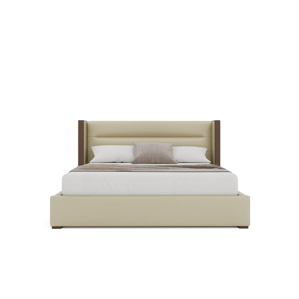 Nativa Interiors Irenne Horizontal Channel Tufted Upholstered Bed Cream  Bed-irenne-hc-low-ca-vin-cream