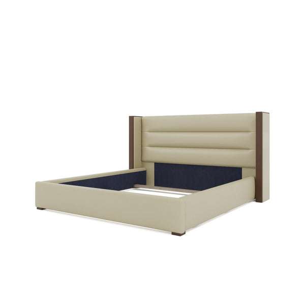 Nativa Interiors Irenne Horizontal Channel Tufted Upholstered Bed Cream  Bed-irenne-hc-low-ca-vin-cream