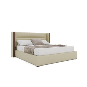 Nativa Interiors Irenne Horizontal Channel Tufted Upholstered Bed Cream  Bed-irenne-hc-low-ca-vin-cream