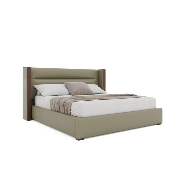 Nativa Interiors Irenne Horizontal Channel Tufted Upholstered Bed Stone  Bed-irenne-hc-low-kn-vin-stone