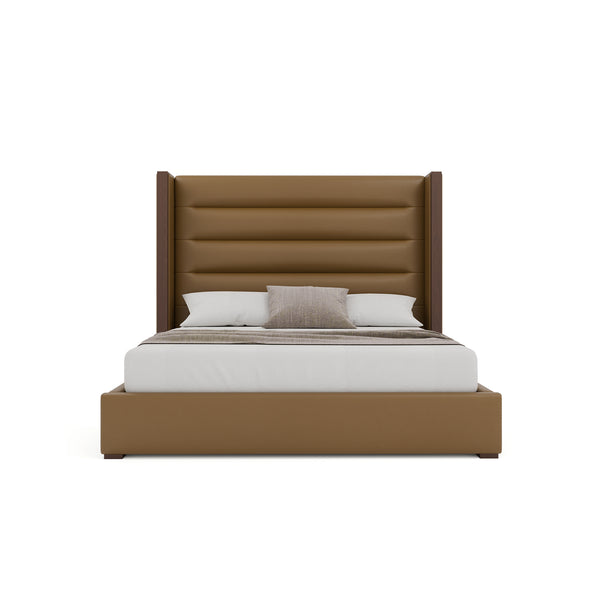 Nativa Interiors Irenne Horizontal Channel Tufted Upholstered Bed Caramel  Bed-irenne-hc-mid-ca-vin-caramel