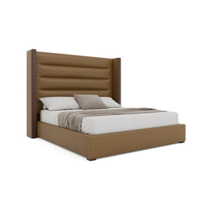 Nativa Interiors Irenne Horizontal Channel Tufted Upholstered Bed Caramel  Bed-irenne-hc-mid-ca-vin-caramel