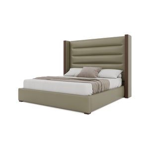 Nativa Interiors Irenne Horizontal Channel Tufted Upholstered Bed Stone  Bed-irenne-hc-mid-kn-vin-stone