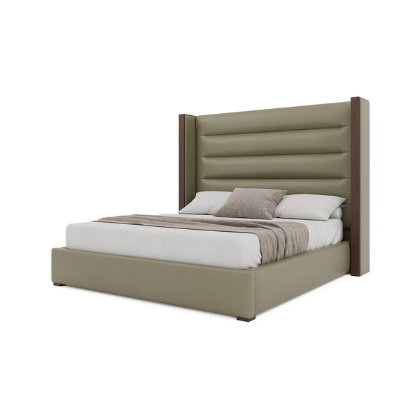 Nativa Interiors Irenne Horizontal Channel Tufted Upholstered Bed Stone  Bed-irenne-hc-mid-kn-vin-stone
