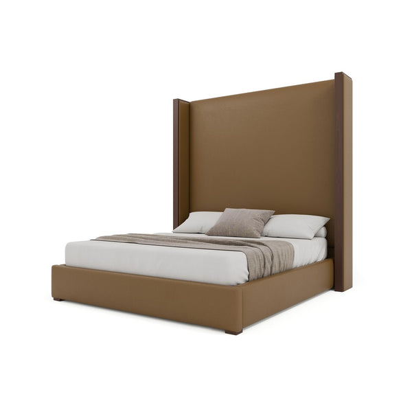 Nativa Interiors Irenne Plain Upholstered Bed Caramel  Bed-irenne-pl-hi-kn-vin-caramel