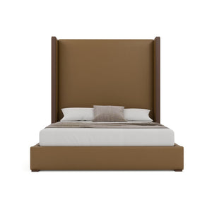 Nativa Interiors Irenne Plain Upholstered Bed Caramel  Bed-irenne-pl-hi-kn-vin-caramel