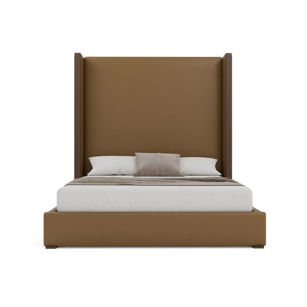 Nativa Interiors Irenne Plain Upholstered Bed Caramel  Bed-irenne-pl-hi-kn-vin-caramel