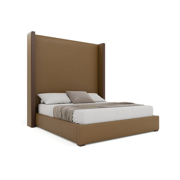 Nativa Interiors Irenne Plain Upholstered Bed Caramel  Bed-irenne-pl-hi-kn-vin-caramel