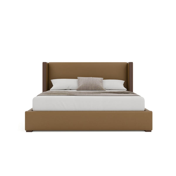 Nativa Interiors Irenne Plain Upholstered Bed Caramel  Bed-irenne-pl-low-kn-vin-caramel