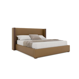 Nativa Interiors Irenne Plain Upholstered Bed Caramel  Bed-irenne-pl-low-kn-vin-caramel