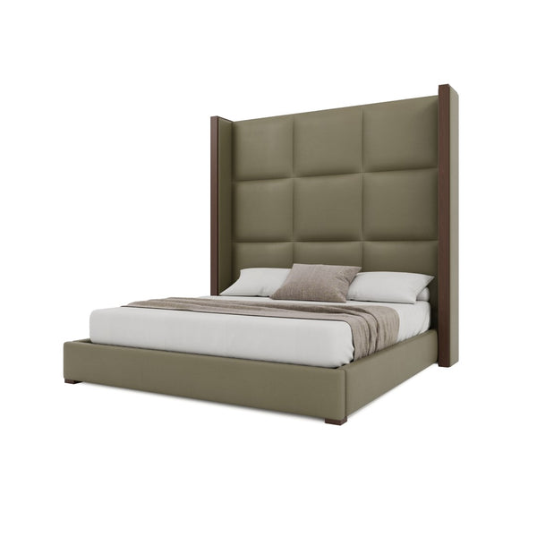 Nativa Interiors Irenne Square Tufted Upholstered Bed Stone  Bed-irenne-sq-hi-qn-vin-stone