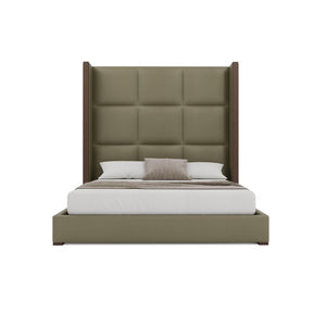 Nativa Interiors Irenne Square Tufted Upholstered Bed Stone  Bed-irenne-sq-hi-qn-vin-stone