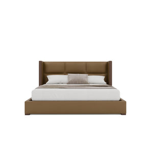 Nativa Interiors Irenne Square Tufted Upholstered Bed Caramel  Bed-irenne-sq-low-ca-vin-caramel