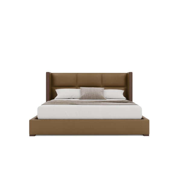 Nativa Interiors Irenne Square Tufted Upholstered Bed Caramel  Bed-irenne-sq-low-ca-vin-caramel