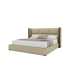 Nativa Interiors Irenne Square Tufted Upholstered Bed Cream  Bed-irenne-sq-low-kn-vin-cream