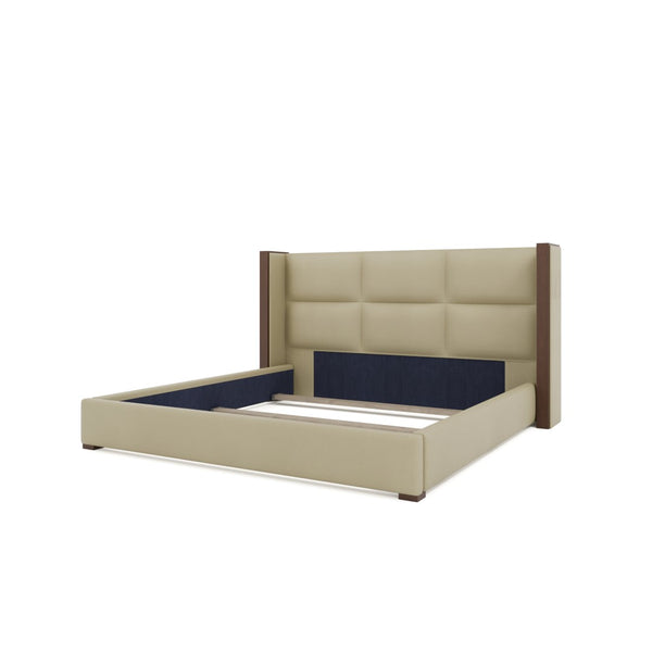 Nativa Interiors Irenne Square Tufted Upholstered Bed Cream  Bed-irenne-sq-low-kn-vin-cream