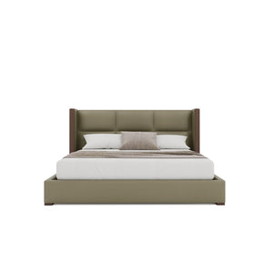Nativa Interiors Irenne Square Tufted Upholstered Bed Stone  Bed-irenne-sq-low-kn-vin-stone