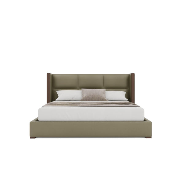 Nativa Interiors Irenne Square Tufted Upholstered Bed Stone  Bed-irenne-sq-low-kn-vin-stone