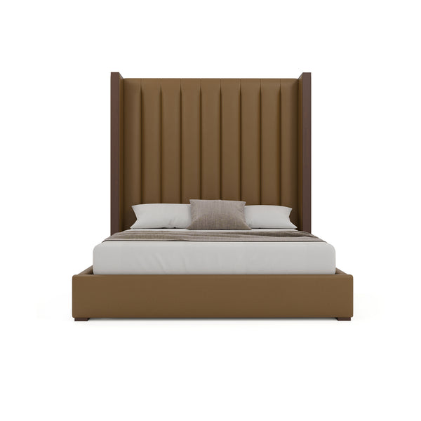 Nativa Interiors Irenne Vertical Channel Tufted Upholstered Bed Caramel  Bed-irenne-vc-hi-qn-vin-caramel
