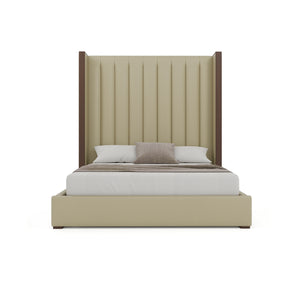 Nativa Interiors Irenne Vertical Channel Tufted Upholstered Bed Cream  Bed-irenne-vc-hi-ca-vin-cream