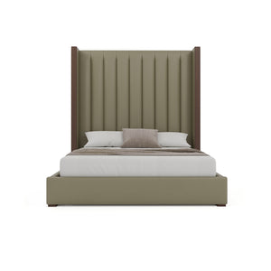 Nativa Interiors Irenne Vertical Channel Tufted Upholstered Bed Stone  Bed-irenne-vc-hi-qn-vin-stone