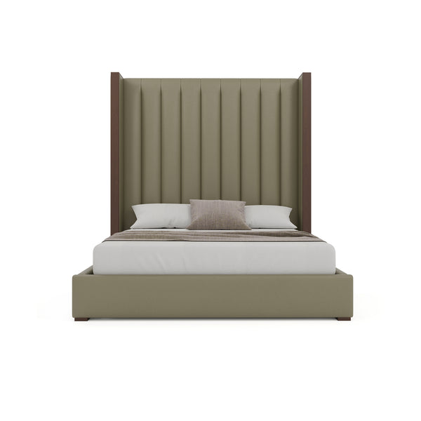 Nativa Interiors Irenne Vertical Channel Tufted Upholstered Bed Stone  Bed-irenne-vc-hi-qn-vin-stone