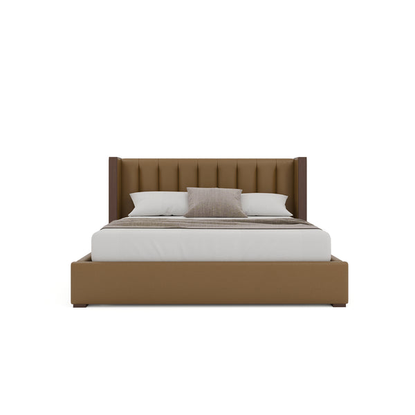 Nativa Interiors Irenne Vertical Channel Tufted Upholstered Bed Caramel  Bed-irenne-vc-low-ca-vin-caramel