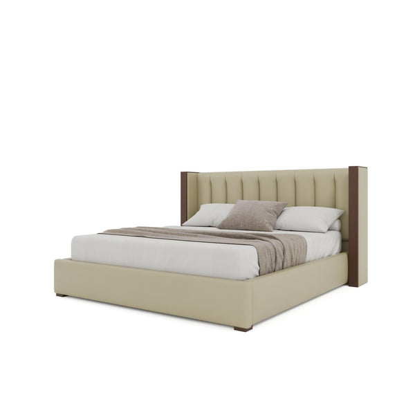Nativa Interiors Irenne Vertical Channel Tufted Upholstered Bed Cream  Bed-irenne-vc-low-ca-vin-cream