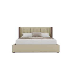 Nativa Interiors Irenne Vertical Channel Tufted Upholstered Bed Cream  Bed-irenne-vc-low-ca-vin-cream