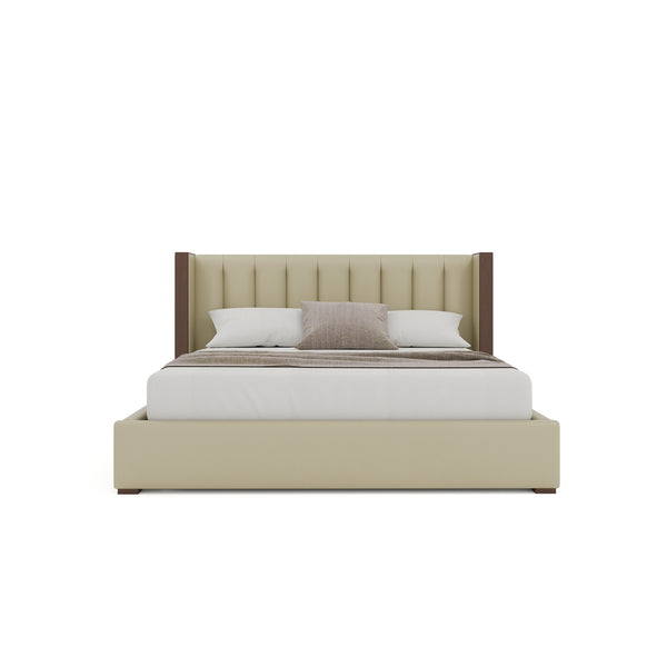 Nativa Interiors Irenne Vertical Channel Tufted Upholstered Bed Cream  Bed-irenne-vc-low-ca-vin-cream