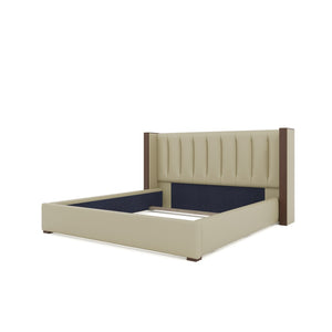 Nativa Interiors Irenne Vertical Channel Tufted Upholstered Bed Cream  Bed-irenne-vc-low-ca-vin-cream