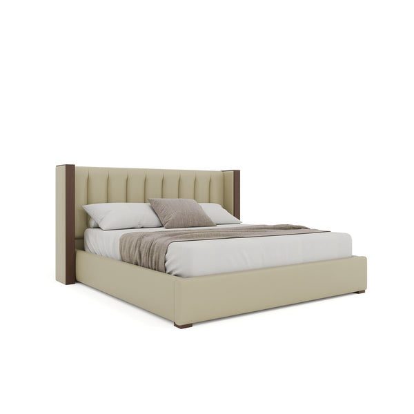 Nativa Interiors Irenne Vertical Channel Tufted Upholstered Bed Cream  Bed-irenne-vc-low-ca-vin-cream