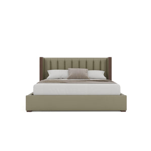 Nativa Interiors Irenne Vertical Channel Tufted Upholstered Bed Stone  Bed-irenne-vc-low-ca-vin-stone