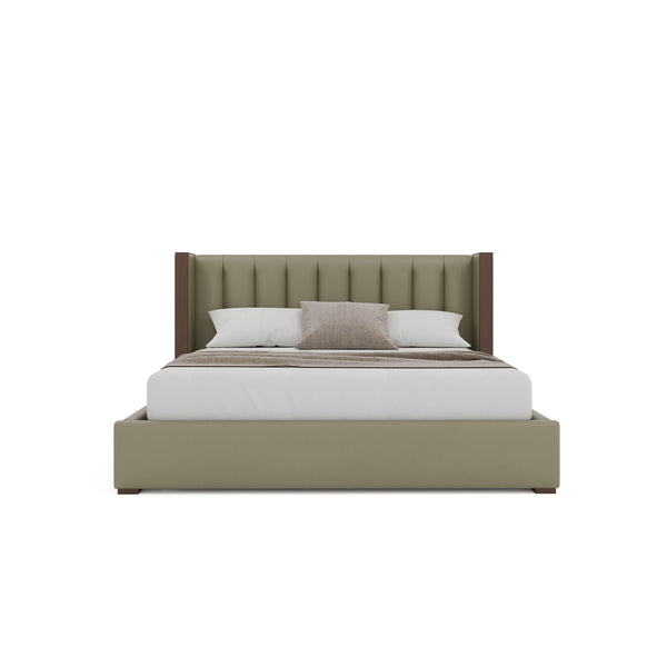 Nativa Interiors Irenne Vertical Channel Tufted Upholstered Bed Stone  Bed-irenne-vc-low-ca-vin-stone