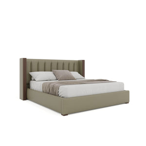 Nativa Interiors Irenne Vertical Channel Tufted Upholstered Bed Stone  Bed-irenne-vc-low-ca-vin-stone