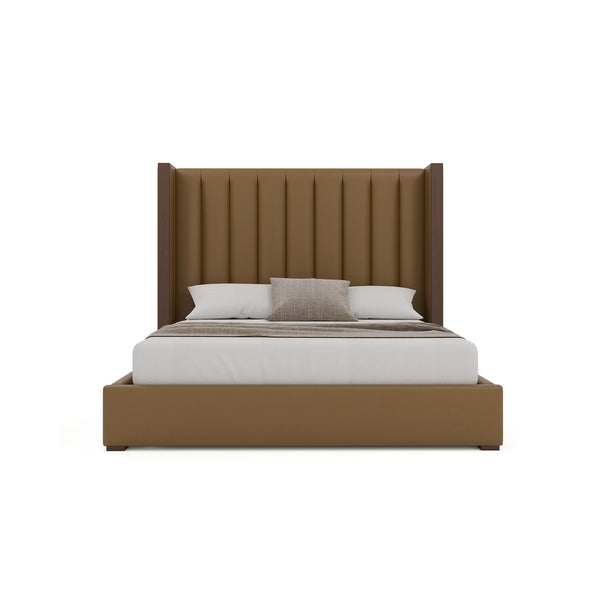 Nativa Interiors Irenne Vertical Channel Tufted Upholstered Bed Caramel  Bed-irenne-vc-mid-ca-vin-caramel