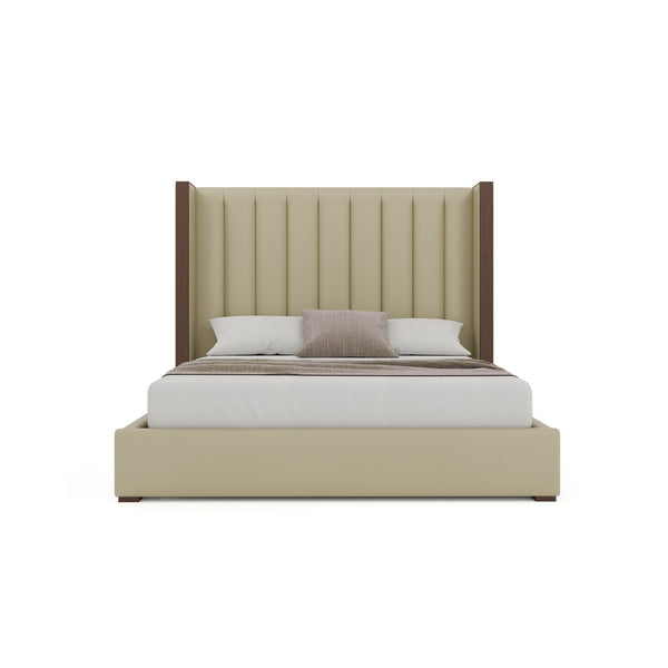 Nativa Interiors Irenne Vertical Channel Tufted Upholstered Bed Cream  Bed-irenne-vc-mid-kn-vin-cream