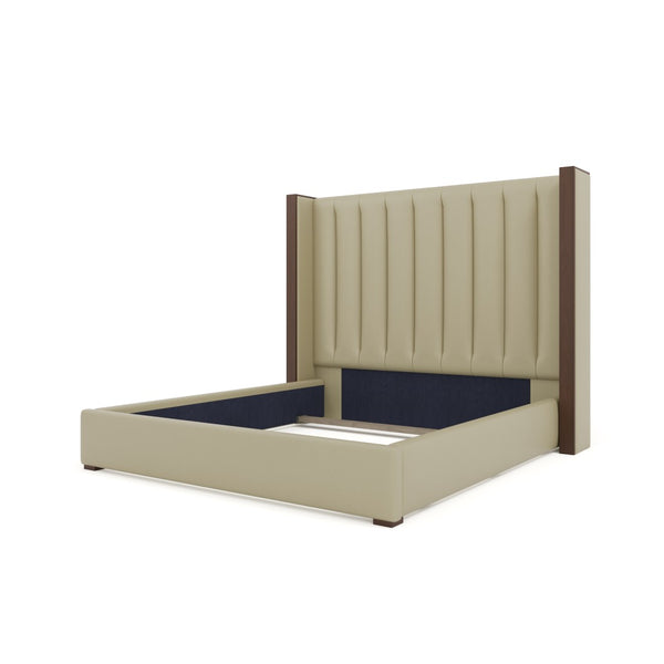 Nativa Interiors Irenne Vertical Channel Tufted Upholstered Bed Cream  Bed-irenne-vc-mid-kn-vin-cream