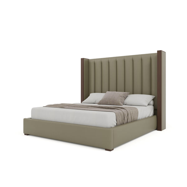 Nativa Interiors Irenne Vertical Channel Tufted Upholstered Bed Stone  Bed-irenne-vc-mid-ca-vin-stone
