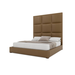 Nativa Interiors Moyra Square Tufted Upholstered Bed Caramel  Bed-moyra-sq-hi-qn-vin-caramel