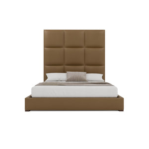 Nativa Interiors Moyra Square Tufted Upholstered Bed Caramel  Bed-moyra-sq-hi-qn-vin-caramel