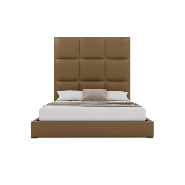 Nativa Interiors Moyra Square Tufted Upholstered Bed Caramel  Bed-moyra-sq-hi-qn-vin-caramel