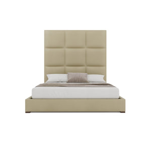 Nativa Interiors Moyra Square Tufted Upholstered Bed Cream  Bed-moyra-sq-hi-kn-vin-cream