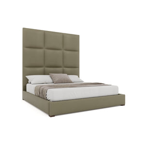 Nativa Interiors Moyra Square Tufted Upholstered Bed Stone  Bed-moyra-sq-hi-qn-vin-stone