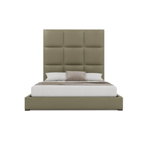 Nativa Interiors Moyra Square Tufted Upholstered Bed Stone  Bed-moyra-sq-hi-qn-vin-stone
